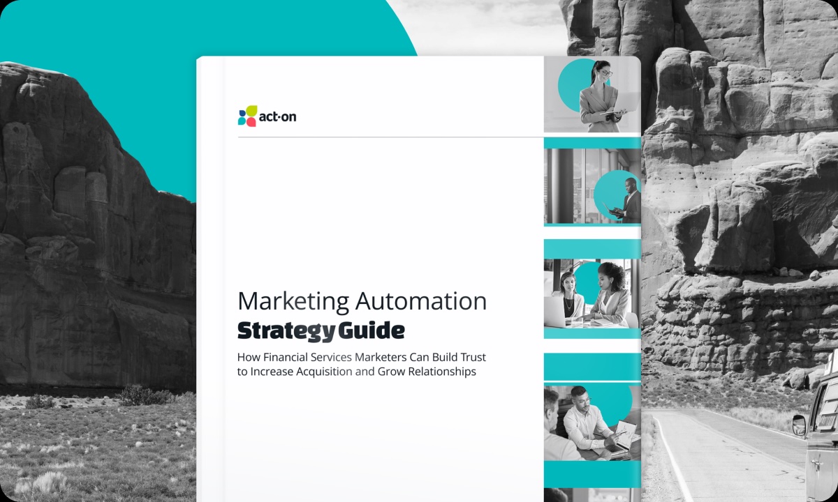 Cover of the Financial Services Marketing Automation Strategy guide.