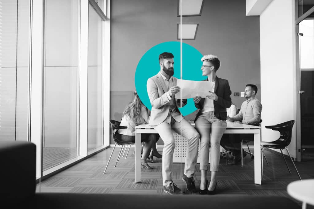 Marketing professionals setting up lead scoring marketing automation.