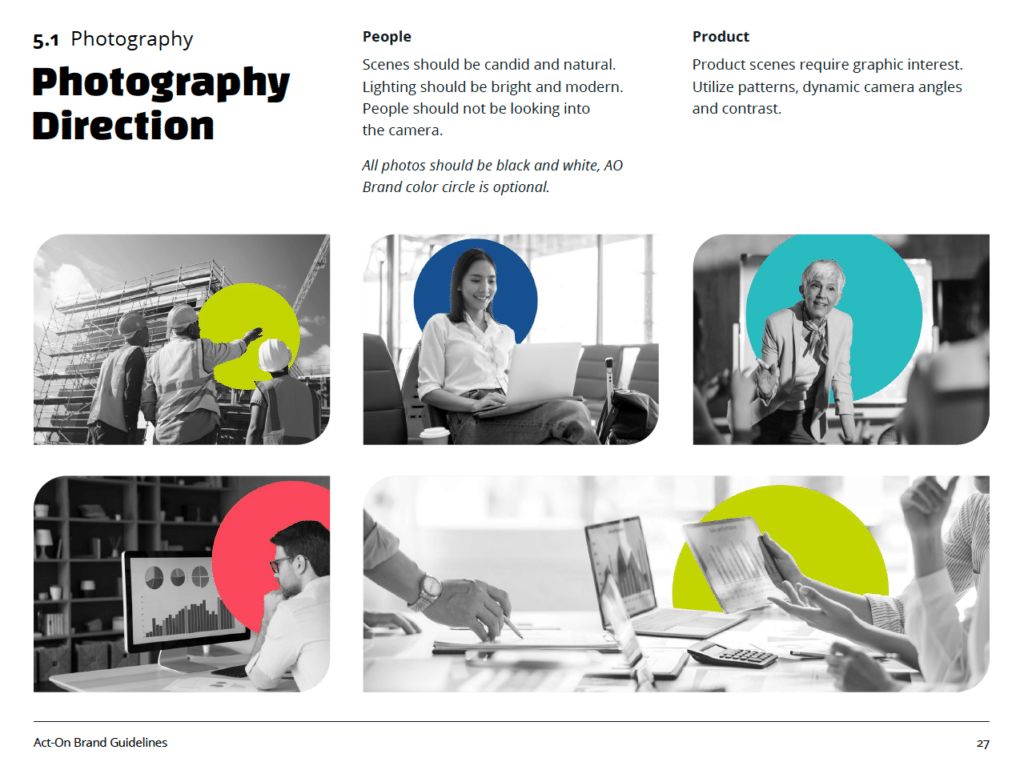 Example of photography as one of the key brand elements.