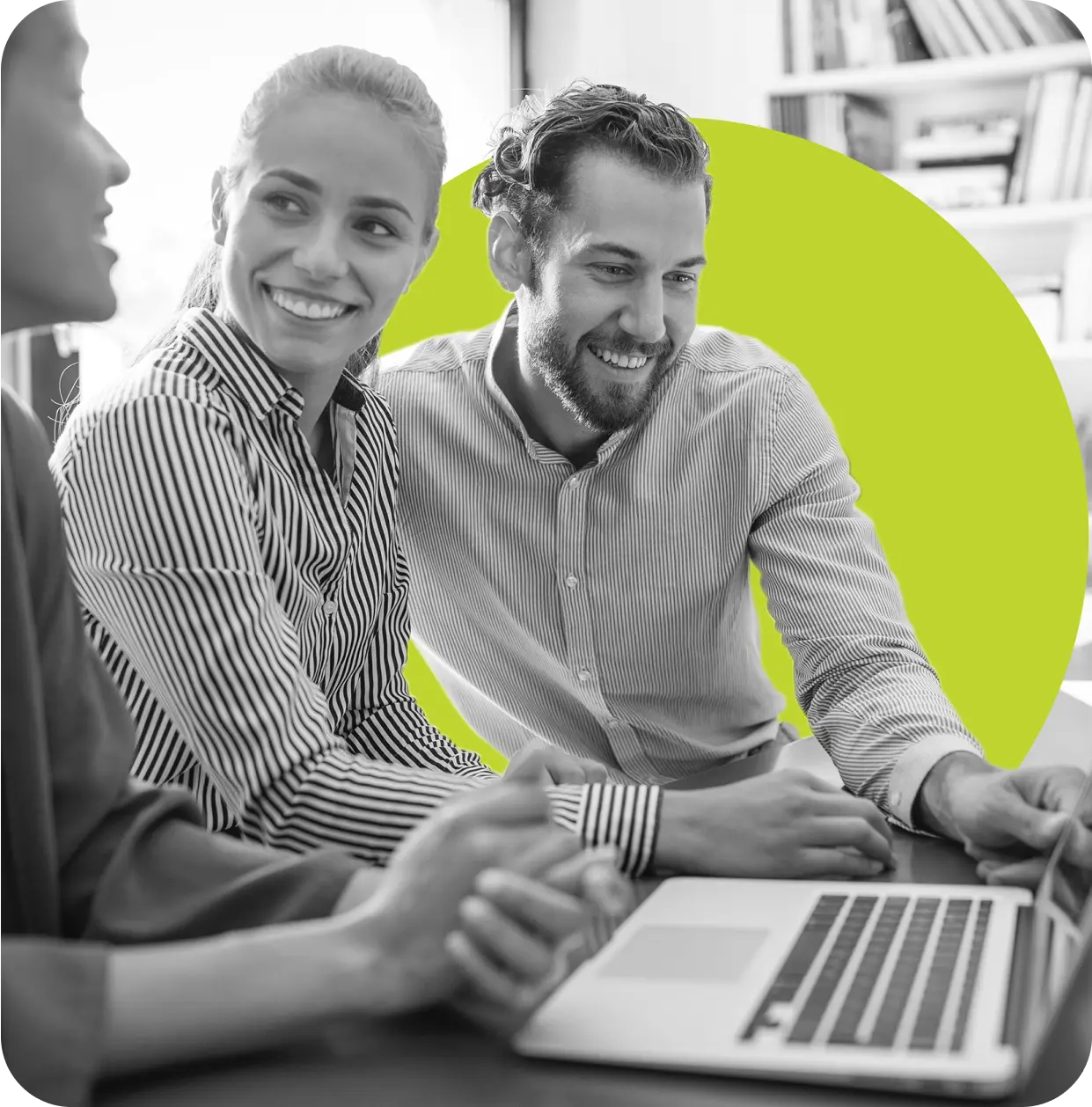 Young professionals working with a laptop.