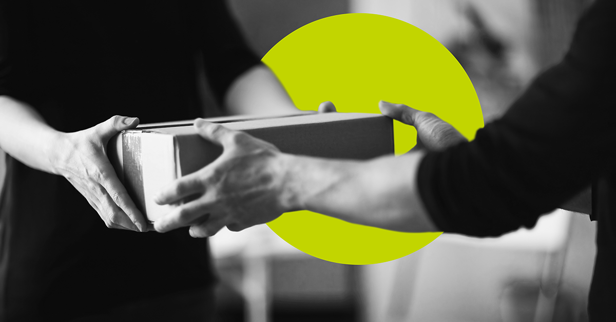 A parcel changes hands.