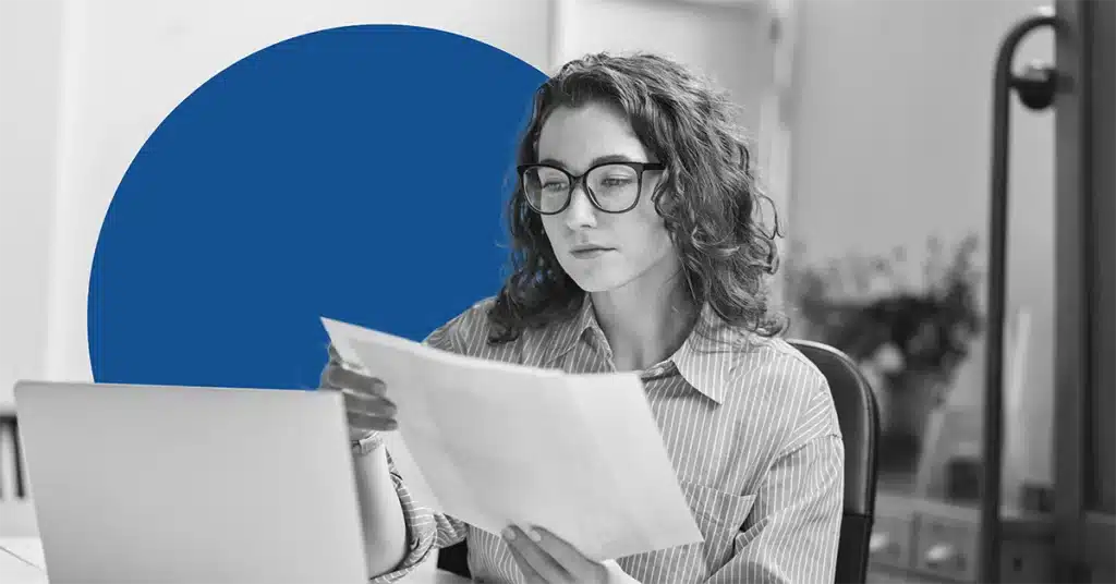 Woman exploring upselling strategies.