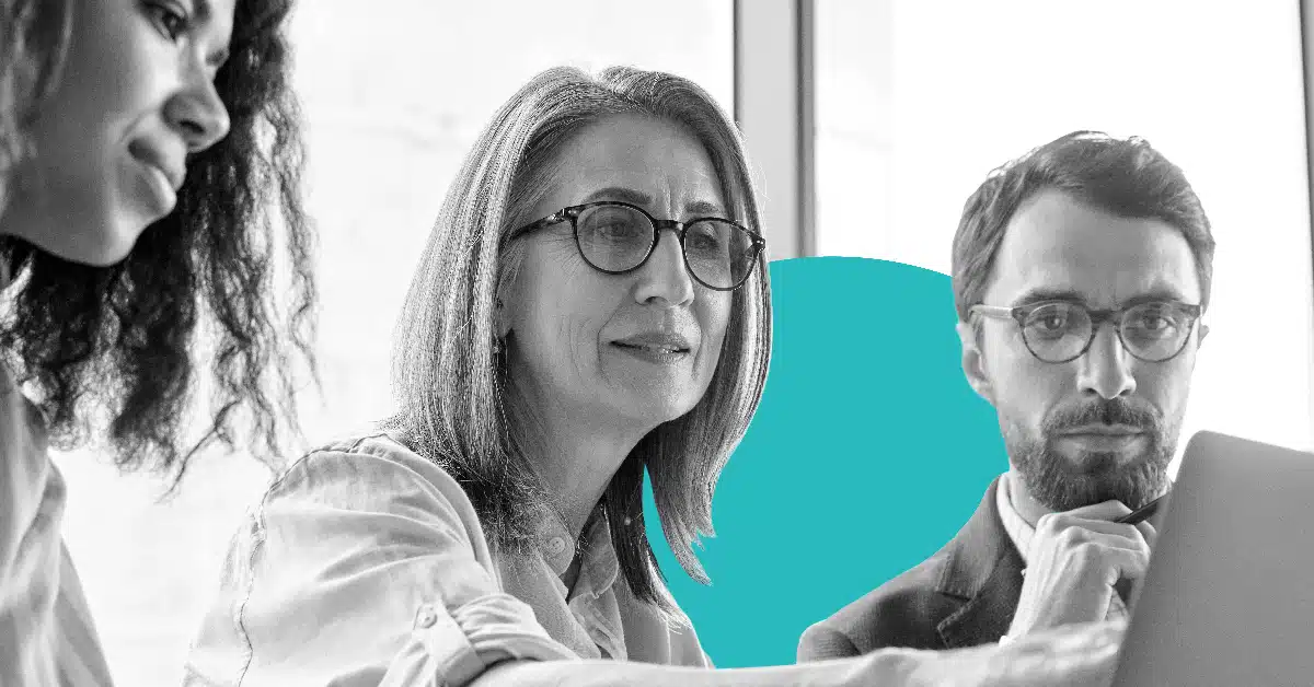 A team collaborates on key brand elements.