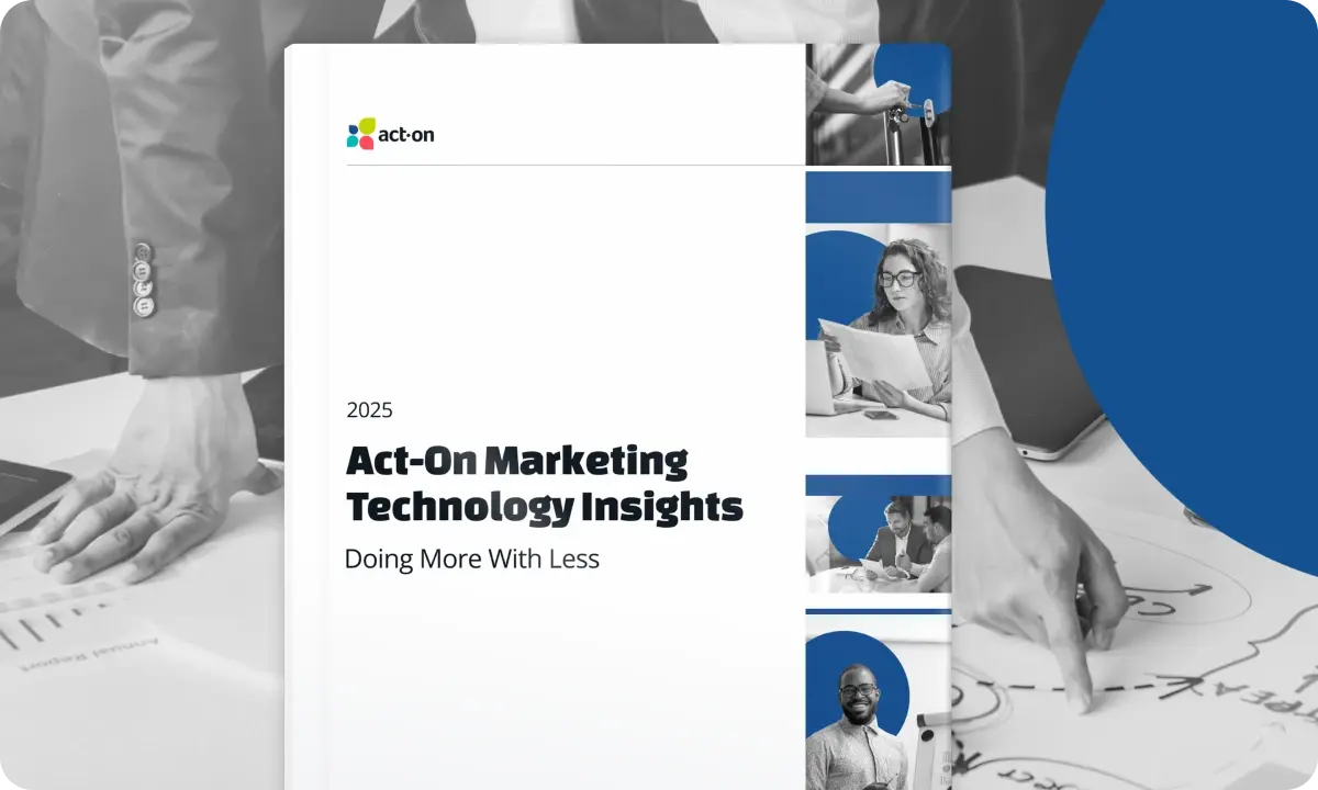 Marketing Technology Insights Report cover with black and white photography background