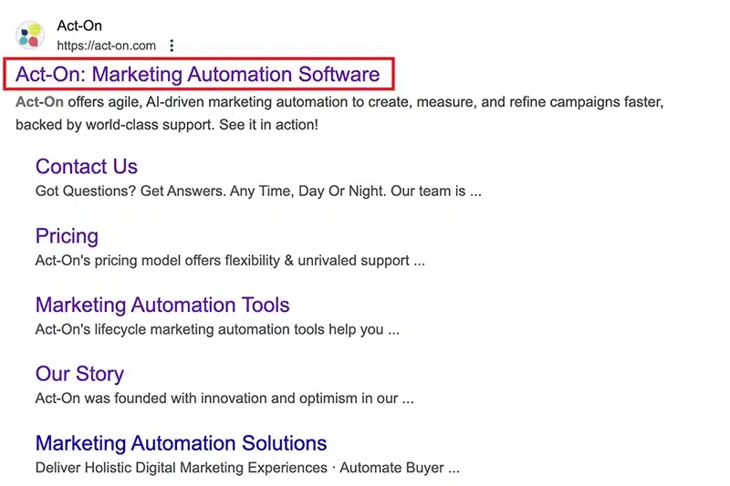 Meta title example highlighted in red.