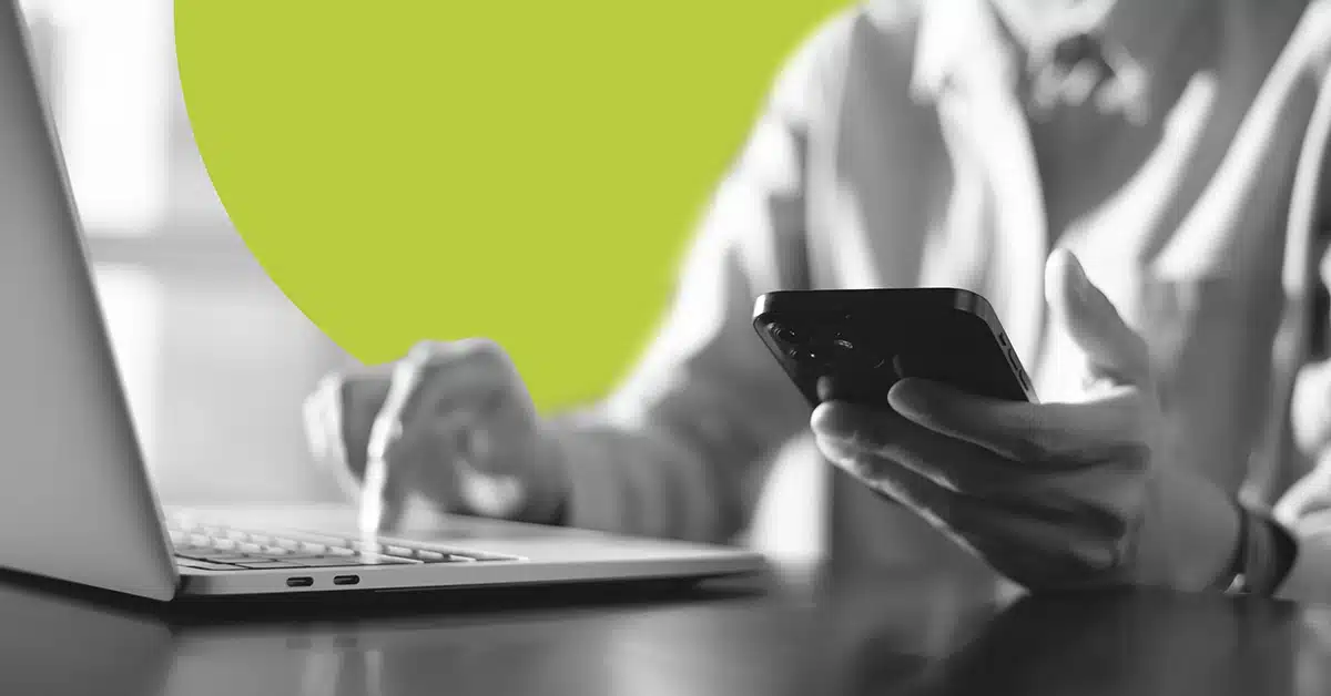 Closeup of a person browsing mobile-friendly emails.