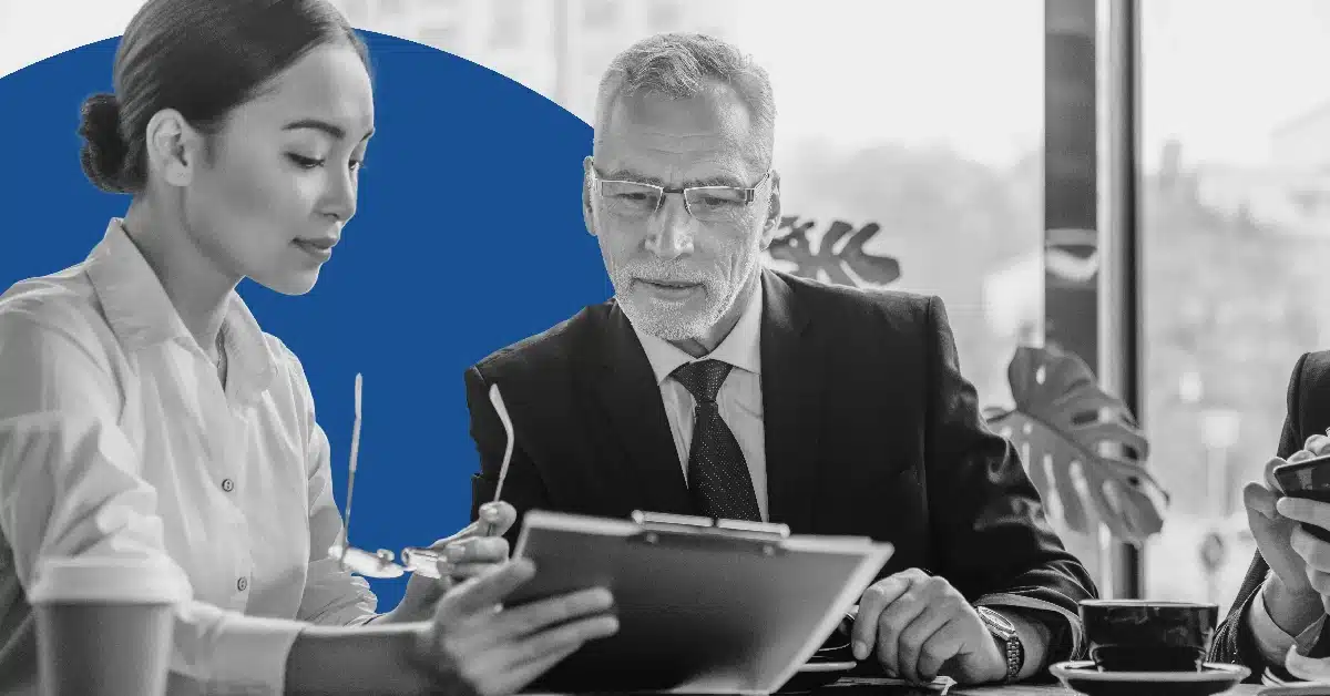 Woman presenting a SWOT analysis.