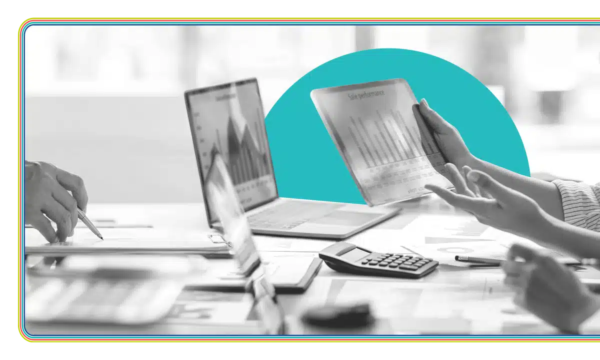 computers with data analytics on screen